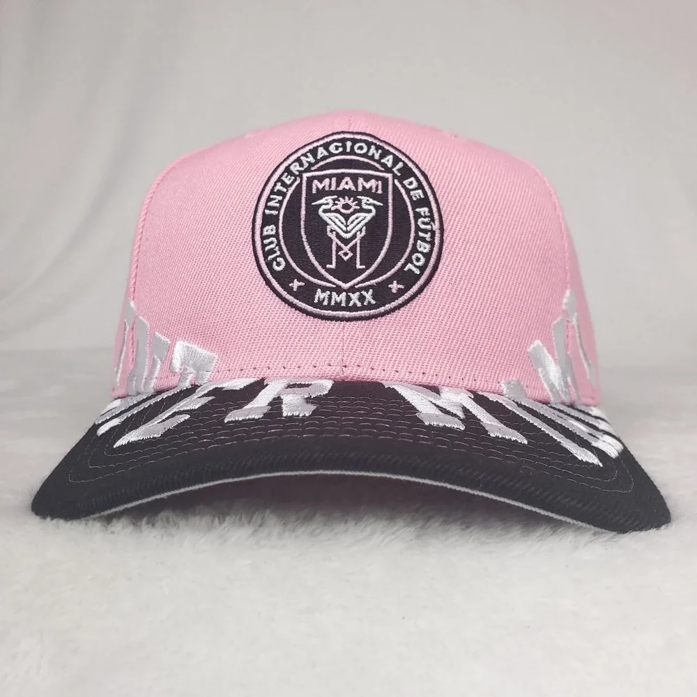 Inter Miami CF Mitchell & Ness‎ MLS Pro Fit Snapback Hat Cap Pink Black NWT